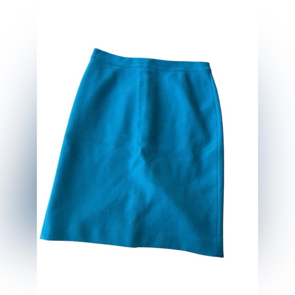 J Crew Women’s Turquoise Blue Pencil Straight Wool Skirt Size 10 Office Career - Picture 1 of 6